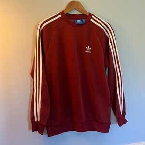 Adidas iconic tri lined oversized sweatshirt: size M brownish red